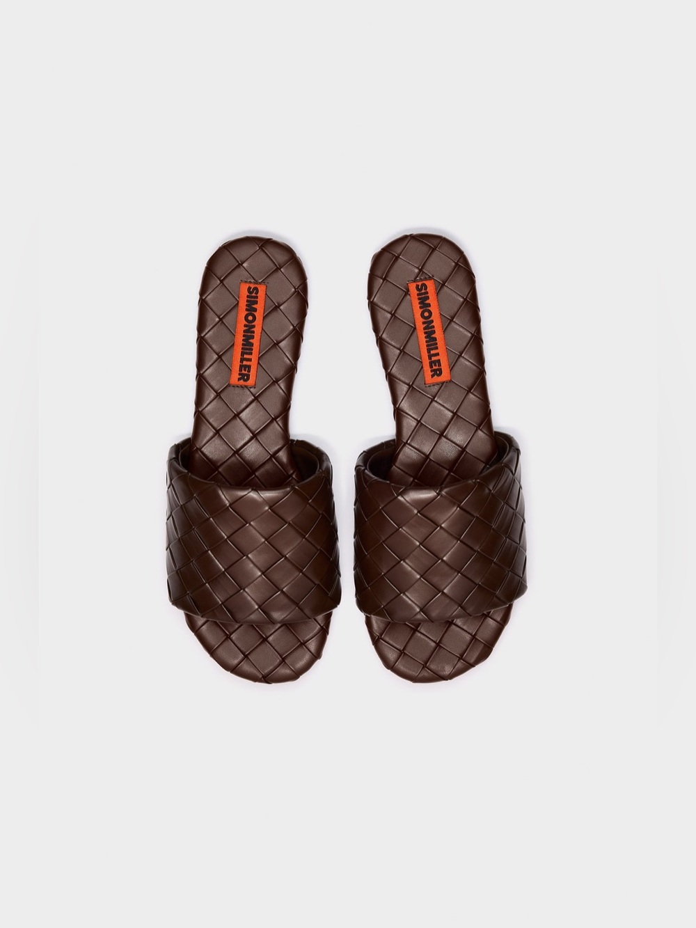 SIMON MILLER Woven Slide Sandal in Chocolate size 37
